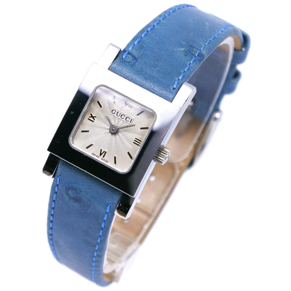 GUCCI Watches Quartz 7900P Stainless Steel , Leather Silver/light blue Silver dial Women  d