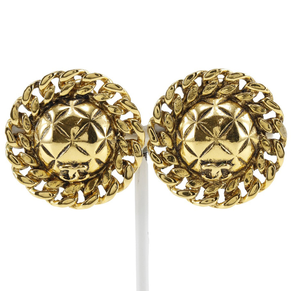 CHANEL Earring Plated Gold gold   Matrasse COCO Mark Women