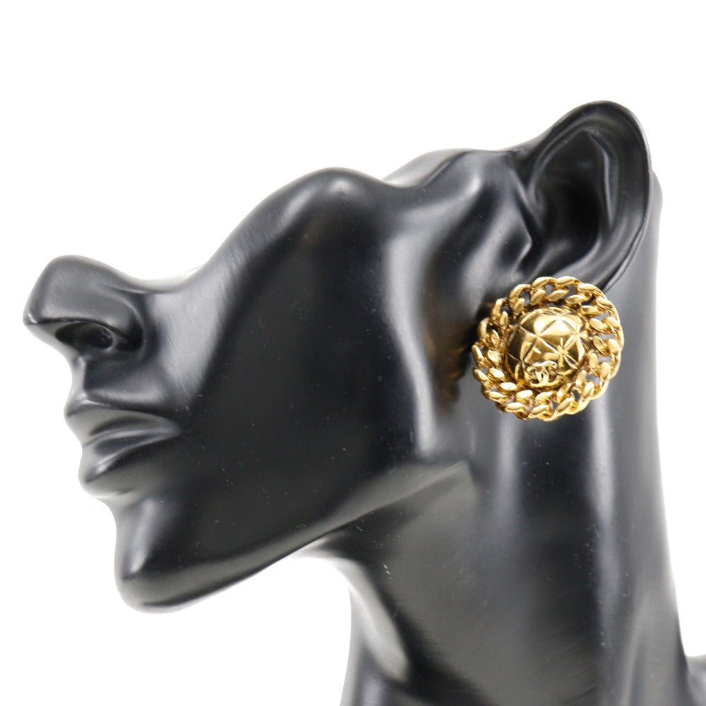 CHANEL Earring Plated Gold gold   Matrasse COCO Mark Women