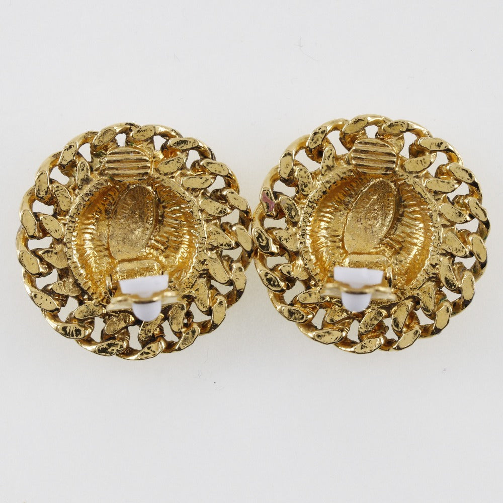 CHANEL Earring Plated Gold gold   Matrasse COCO Mark Women