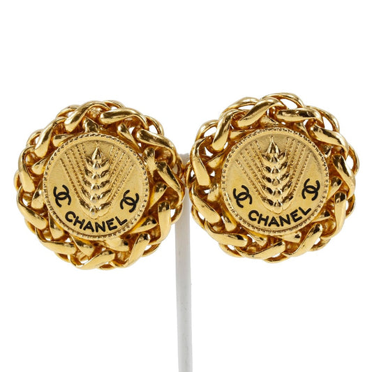 CHANEL Earring Plated Gold gold   logo COCO Mark Women