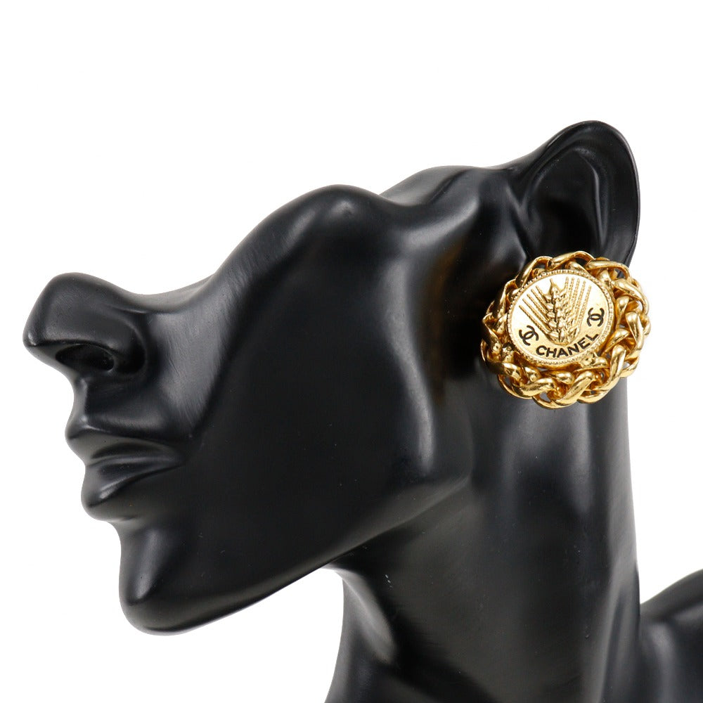 CHANEL Earring Plated Gold gold   logo COCO Mark Women