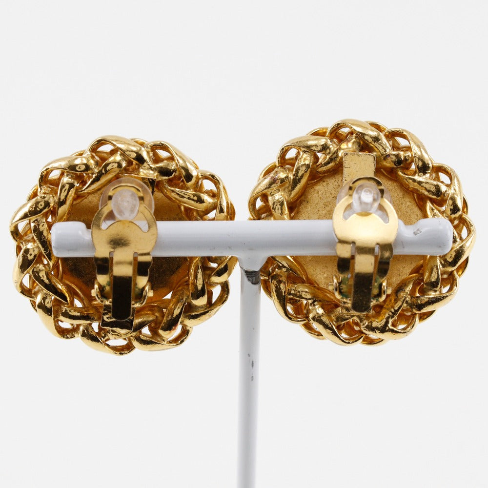 CHANEL Earring Plated Gold gold   logo COCO Mark Women