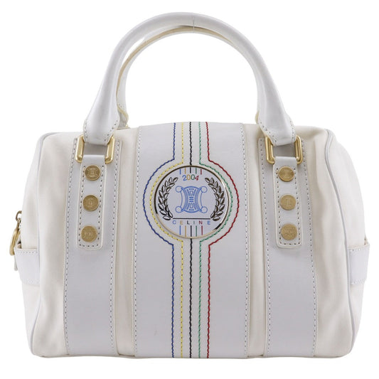 CELINE Handbag Nylon canvas, leather White 2004 Athens Olympics Limited Mini Boston Women