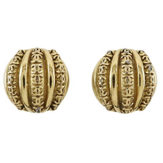CHANEL Earring Plated Gold gold   COCO Mark Women