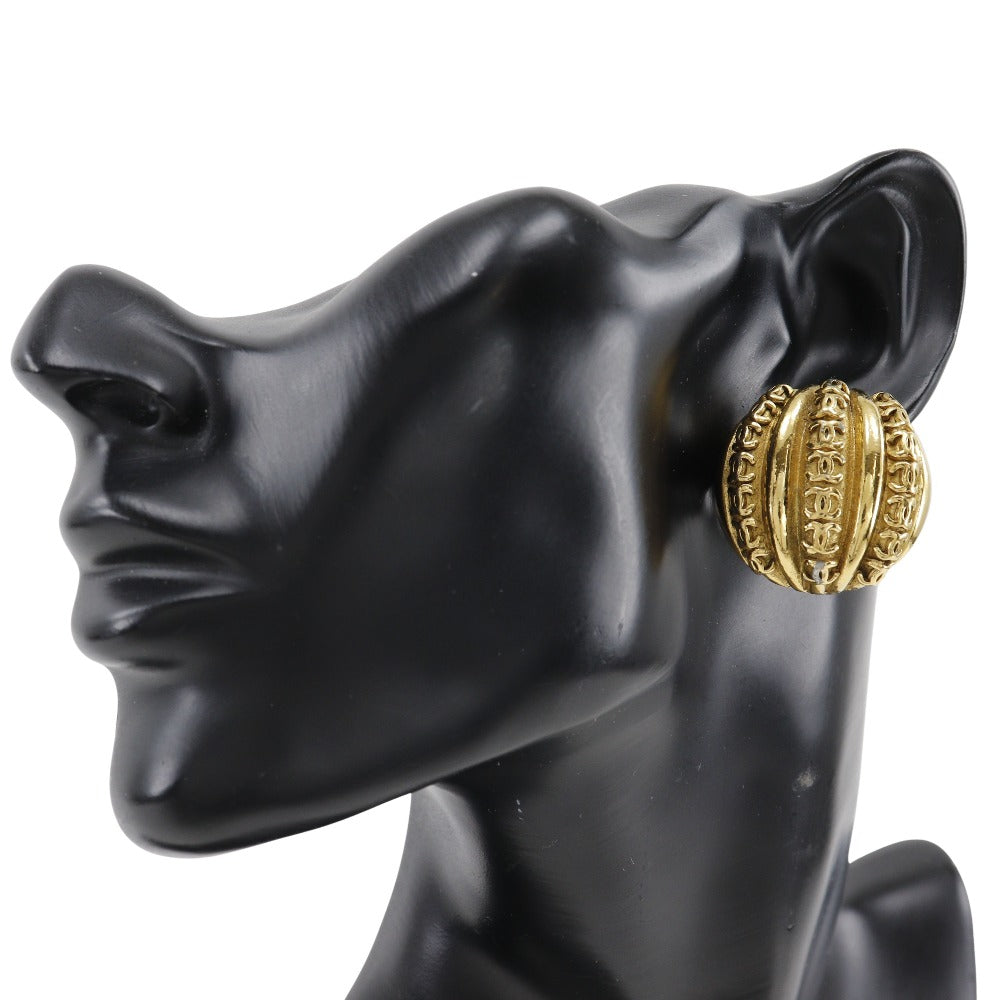 CHANEL Earring Plated Gold gold   COCO Mark Women
