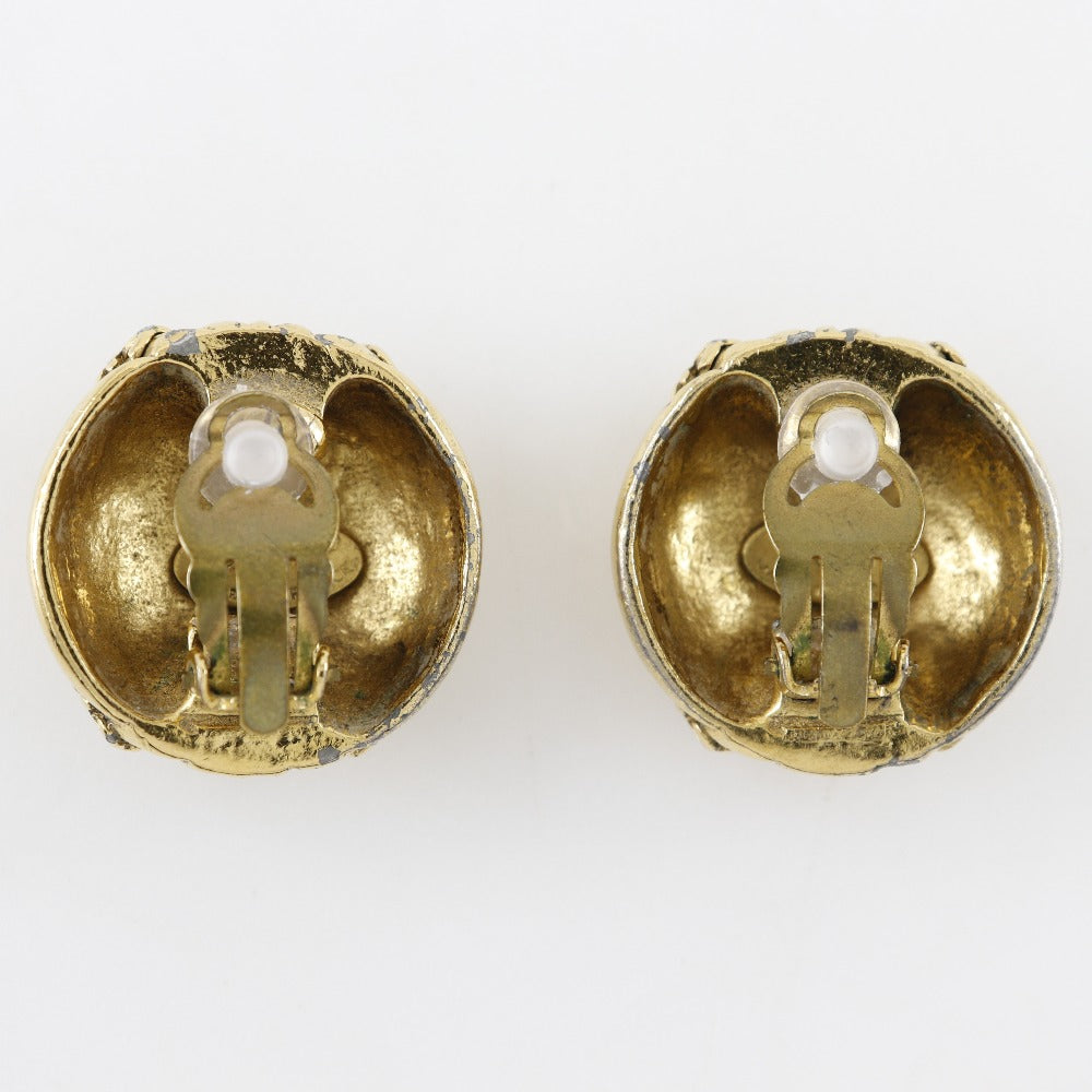 CHANEL Earring Plated Gold gold   COCO Mark Women