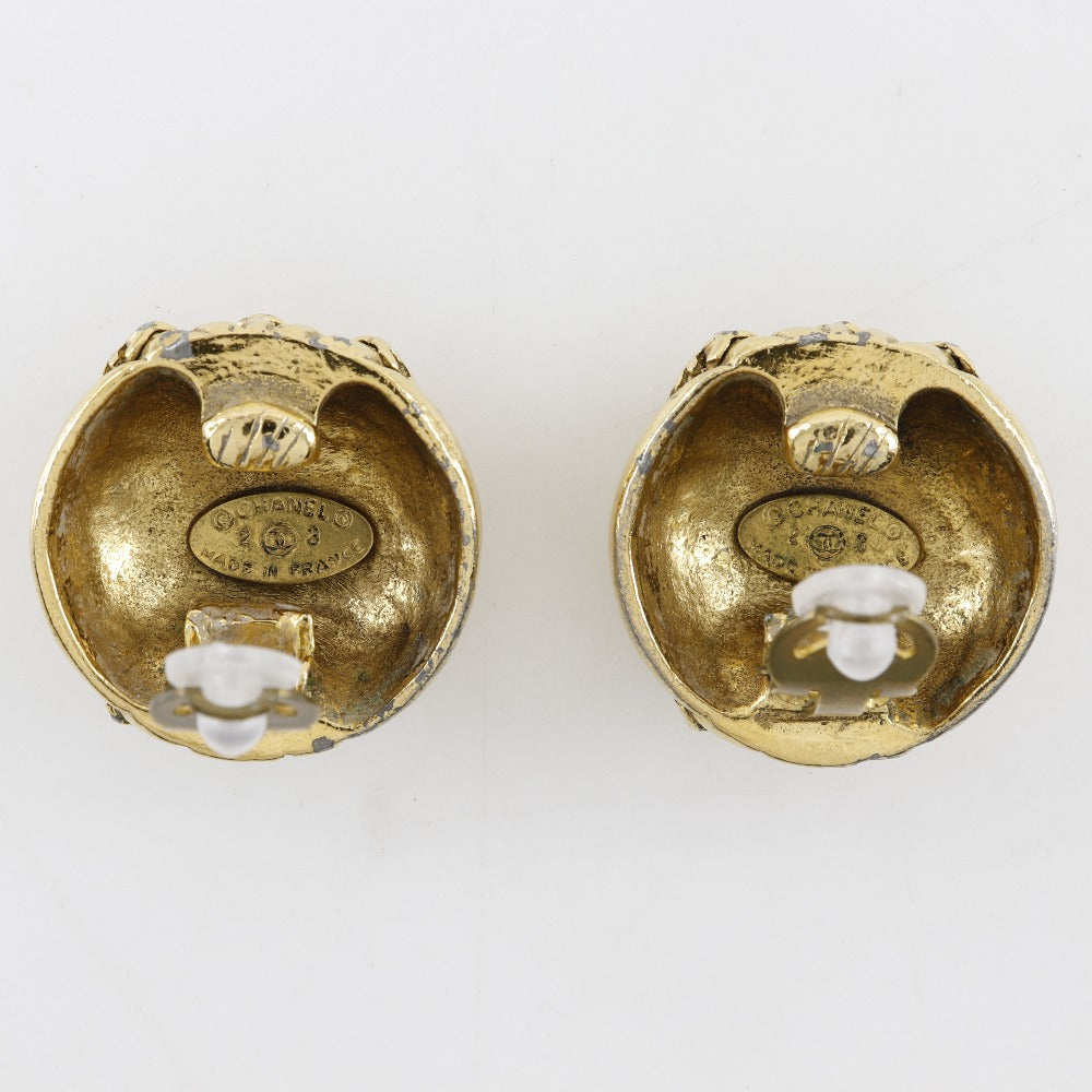 CHANEL Earring Plated Gold gold   COCO Mark Women