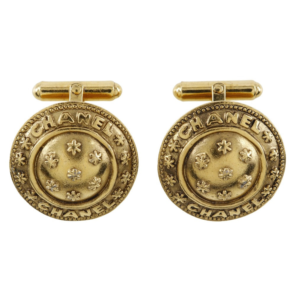 CHANEL cuffs Plated Gold gold   flour logo mens
