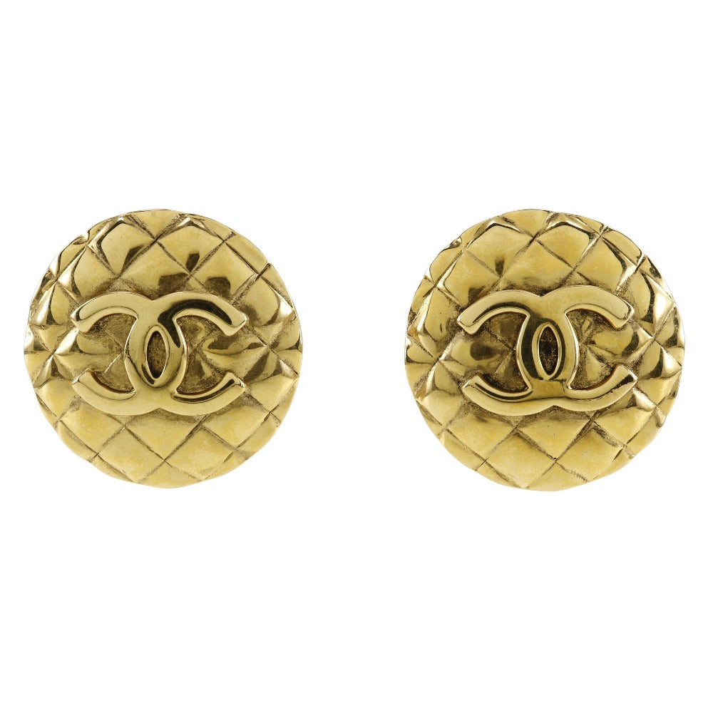 CHANEL Earring Plated Gold gold   Matrasse COCO Mark Women