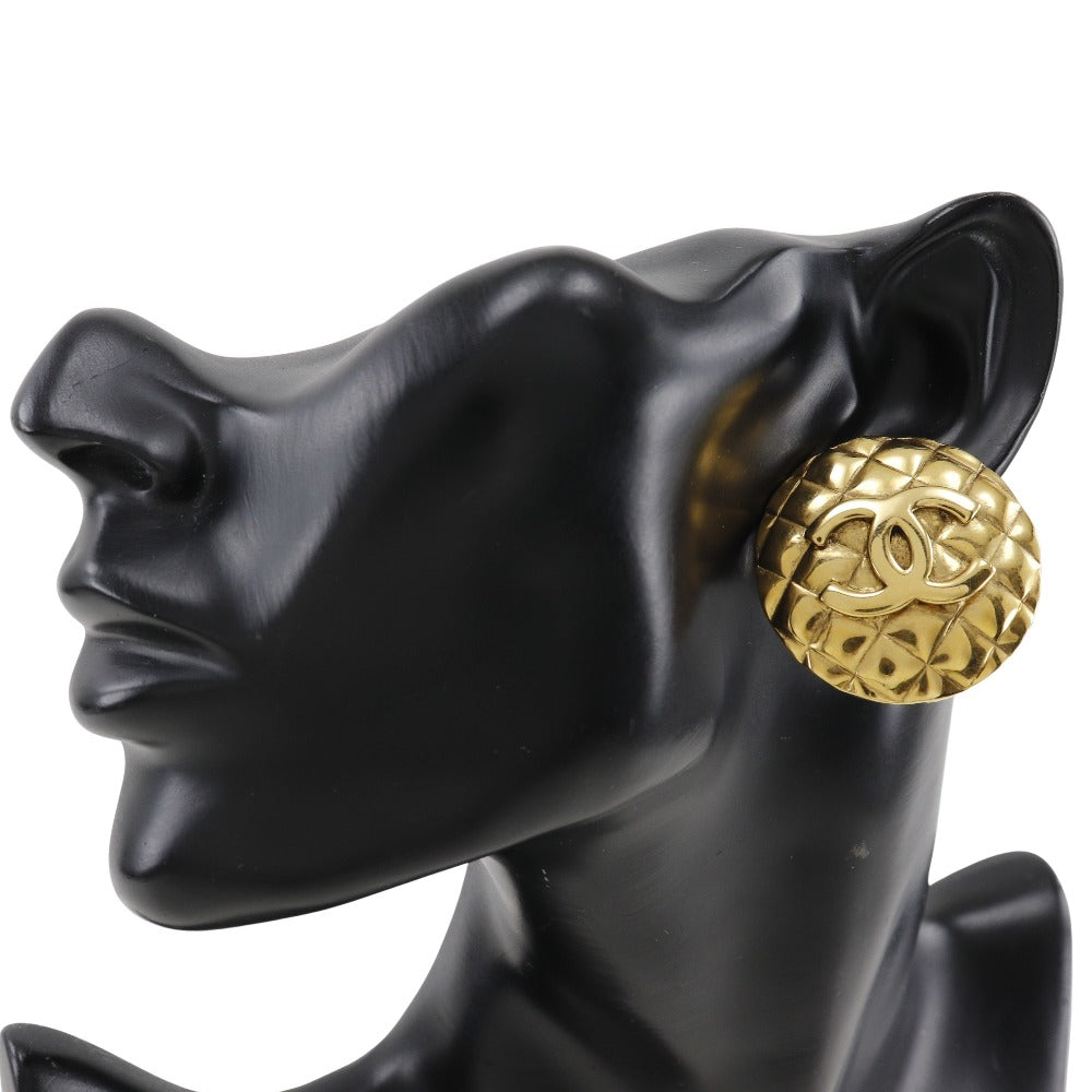 CHANEL Earring Plated Gold gold   Matrasse COCO Mark Women