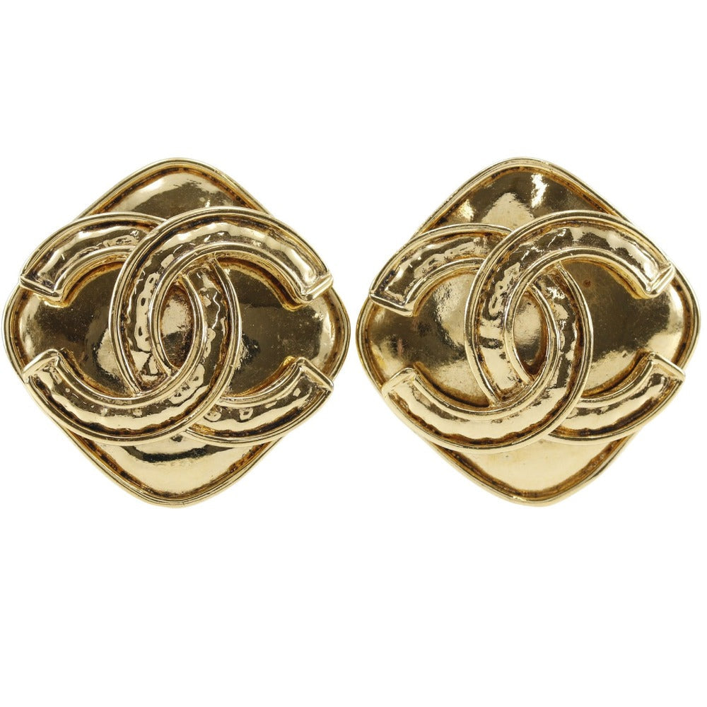 CHANEL Earring Plated Gold gold   COCO Mark Women