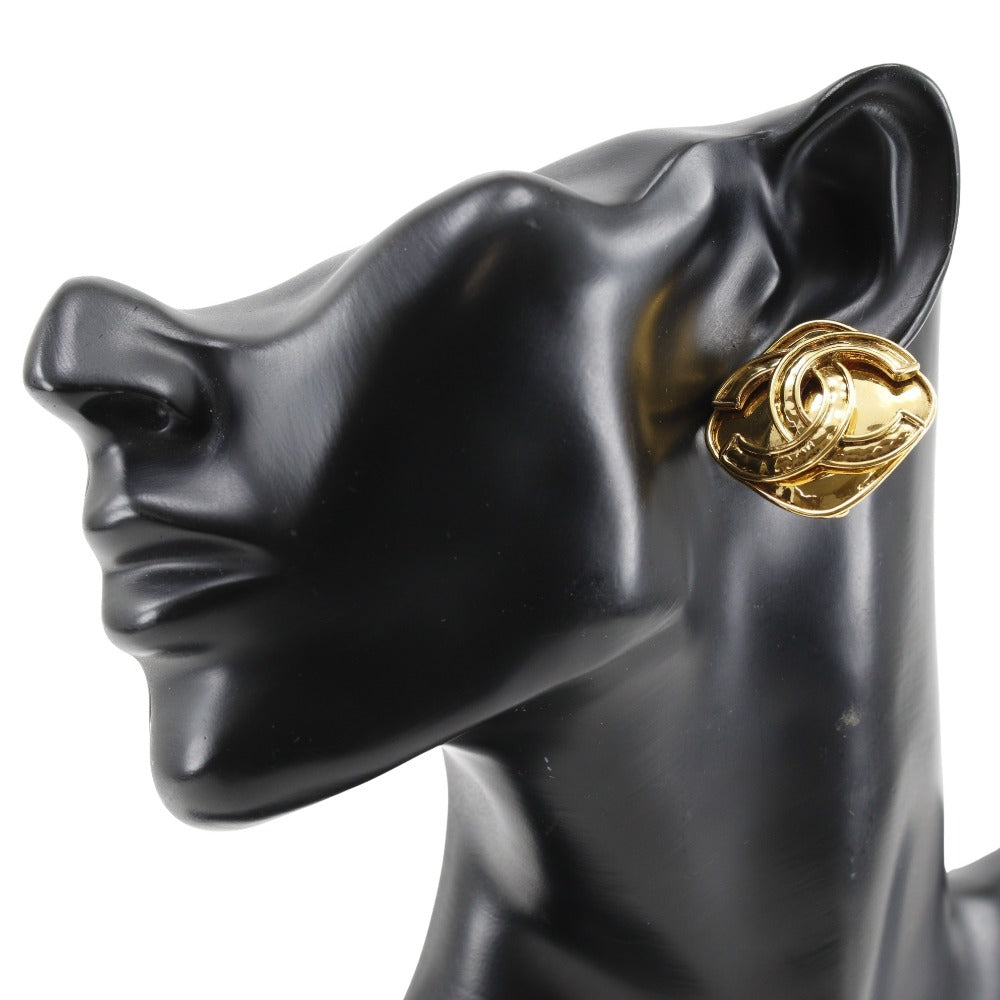 CHANEL Earring Plated Gold gold   COCO Mark Women