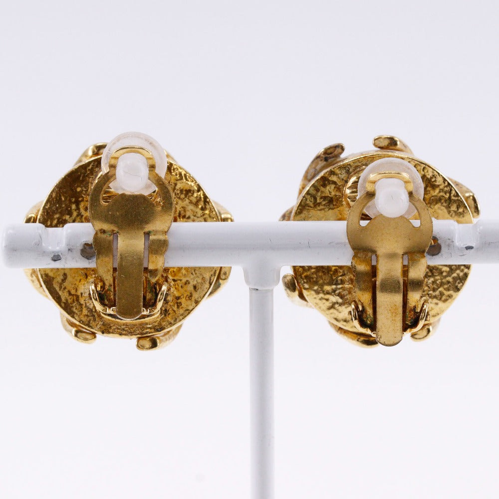 CHANEL Earring Plated Gold, Faux Pearl gold   COCO Mark Women