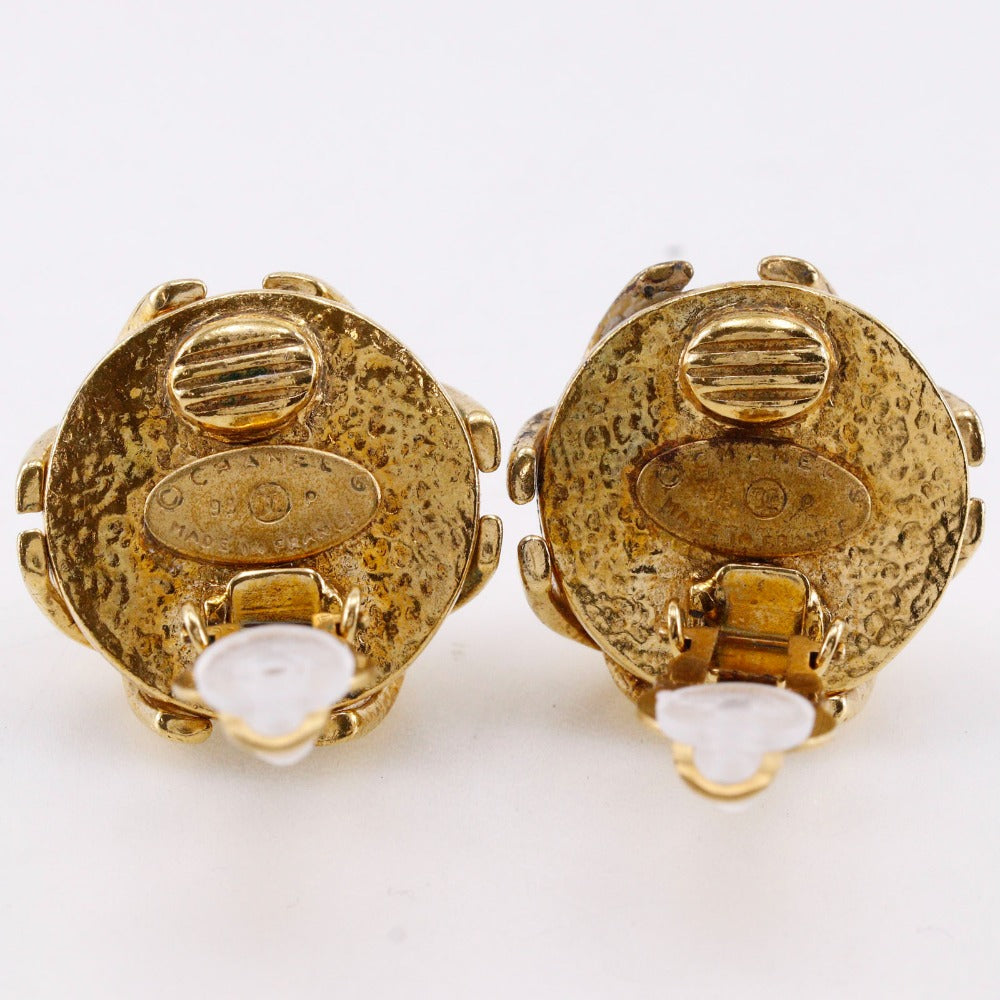 CHANEL Earring Plated Gold, Faux Pearl gold   COCO Mark Women
