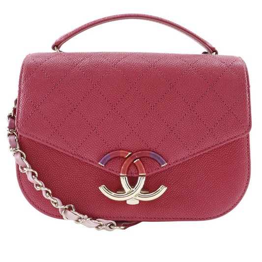 CHANEL Handbag A93659 Caviar skin pink 2WAYShoulder COCO Mark top handle Women