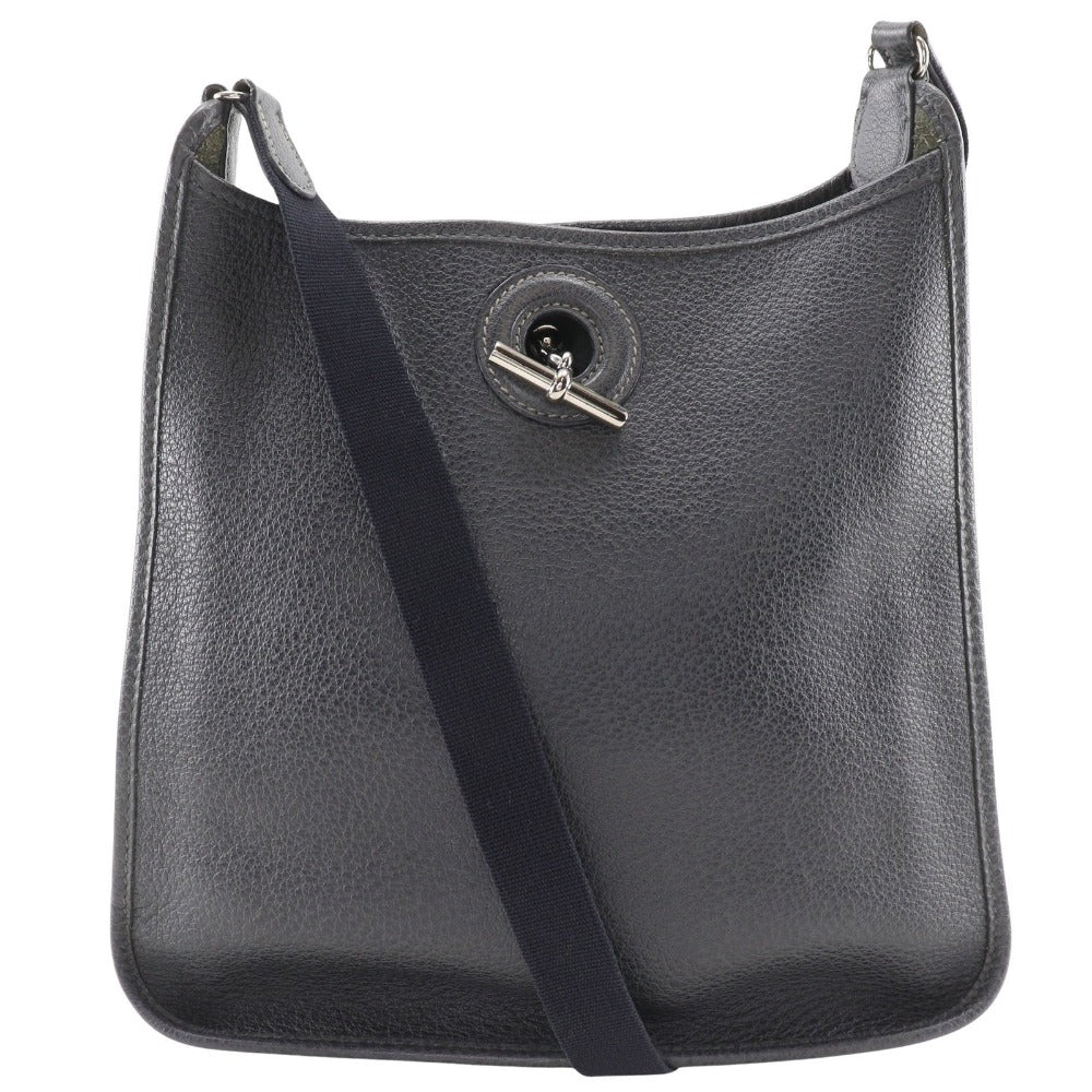HERMES Shoulder Bag leather gray Vespa 28 Women  d