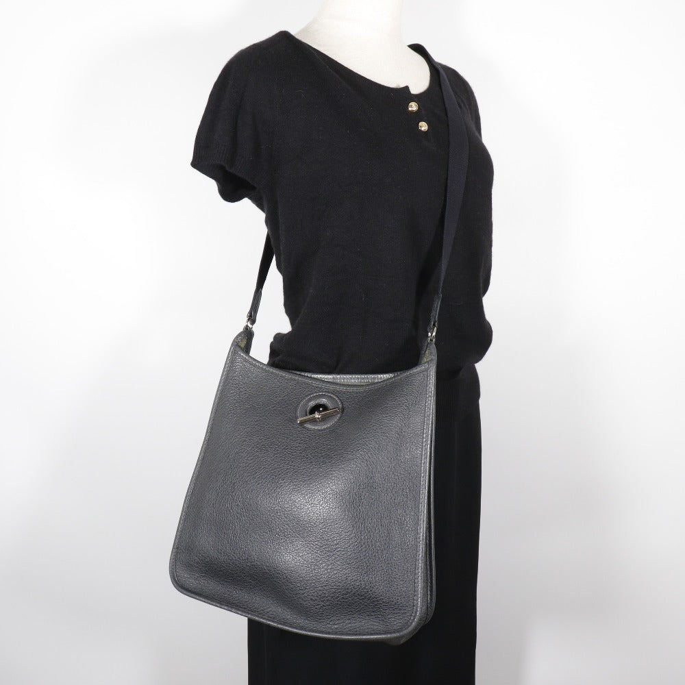 HERMES Shoulder Bag leather gray Vespa 28 Women  d