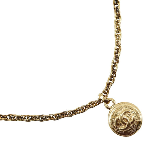 CHANEL Necklace Plated Gold gold   COCO Mark Women