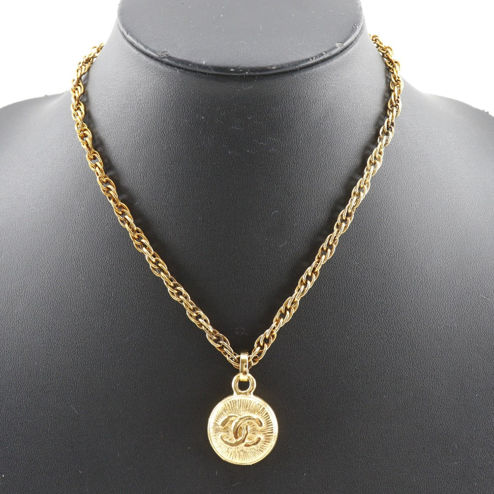 CHANEL Necklace Plated Gold gold   COCO Mark Women