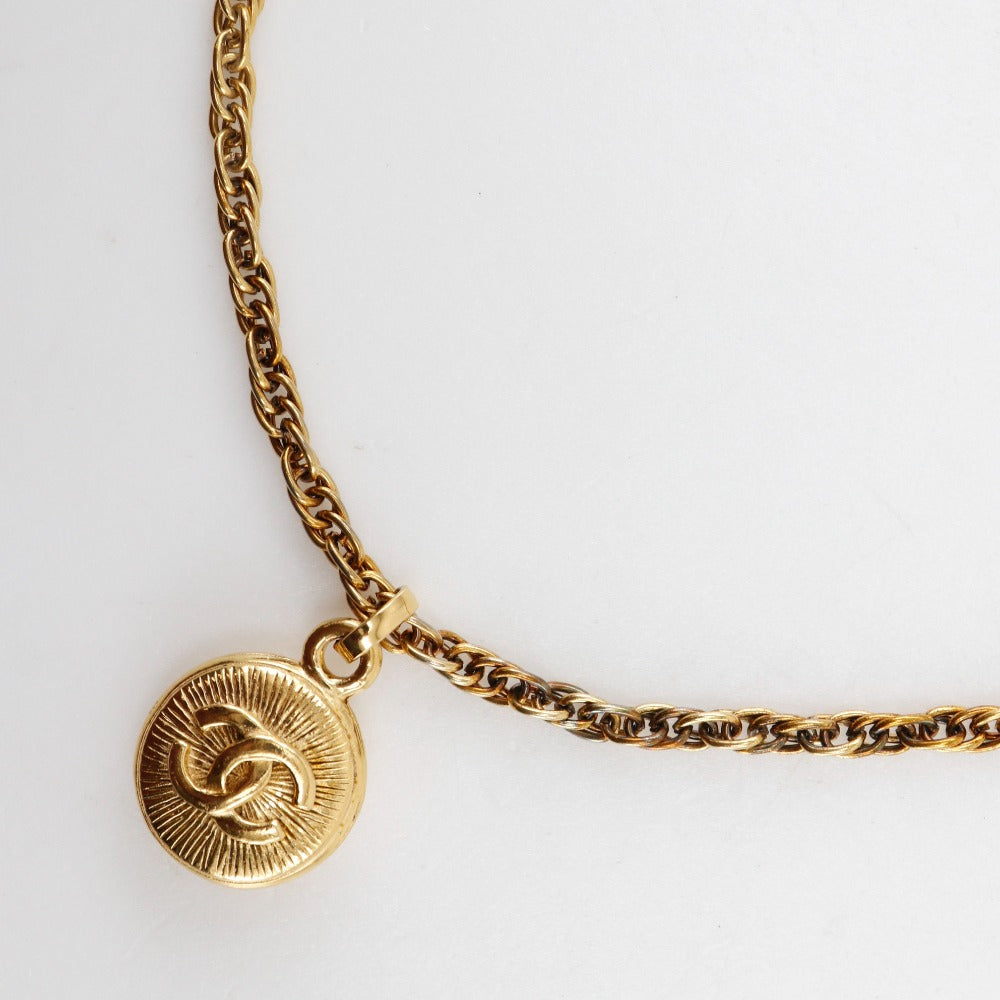 CHANEL Necklace Plated Gold gold   COCO Mark Women