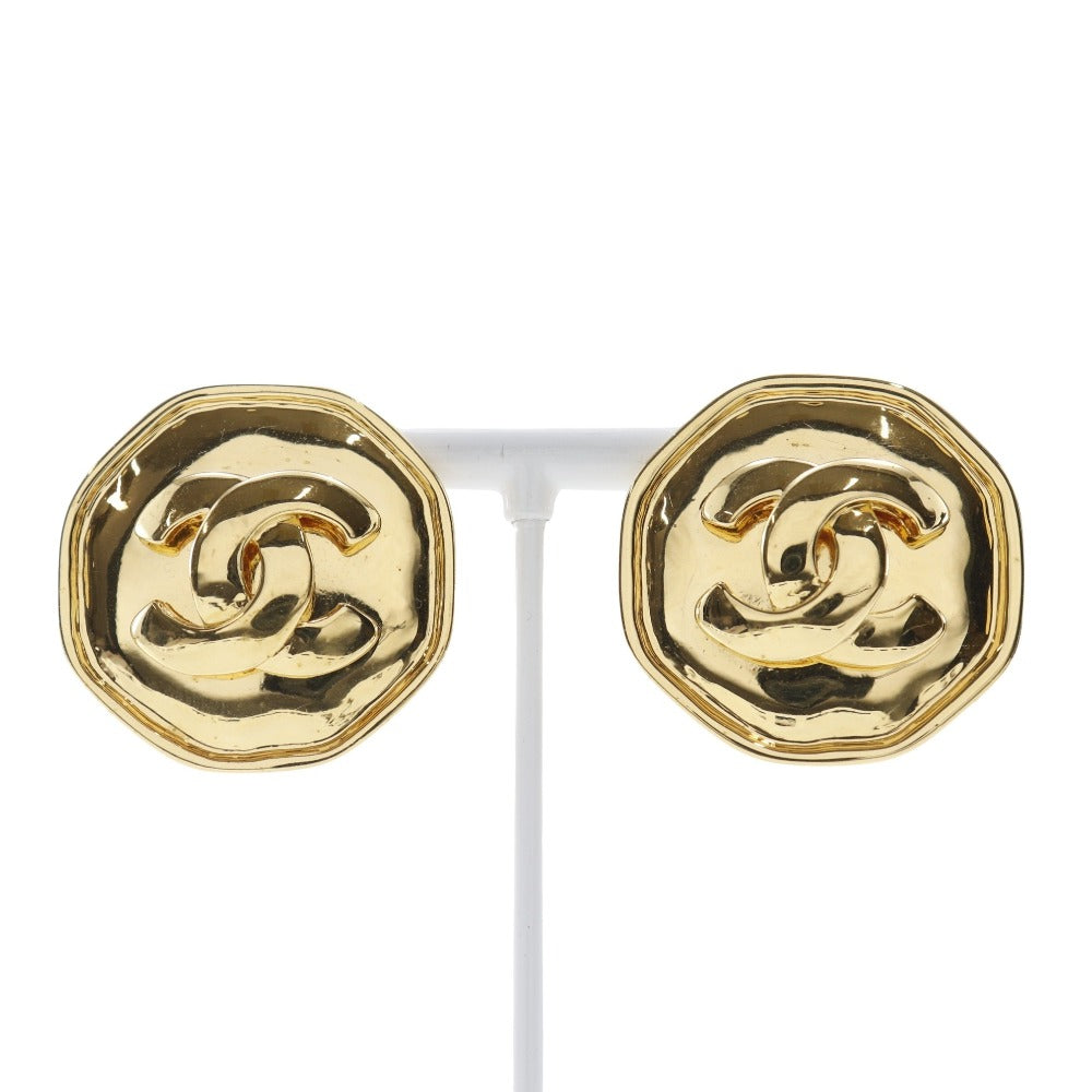 CHANEL Earring Plated Gold gold   COCO Mark Women