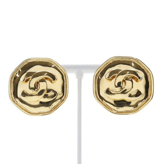 CHANEL Earring Plated Gold gold   COCO Mark Women