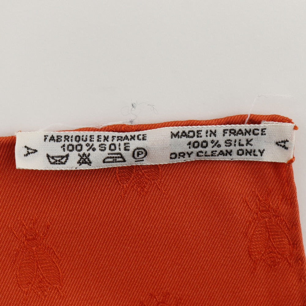 HERMES scarf silk White / orange Napoleon NAPOLEON Carre90 Women  d