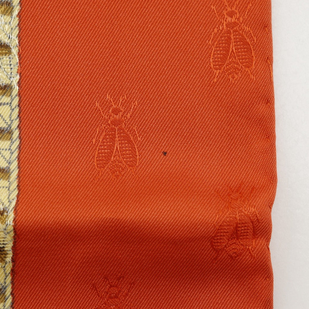 HERMES scarf silk White / orange Napoleon NAPOLEON Carre90 Women  d