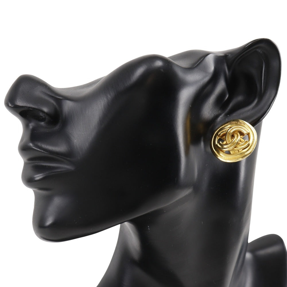 CHANEL Earring Plated Gold gold   COCO Mark Women