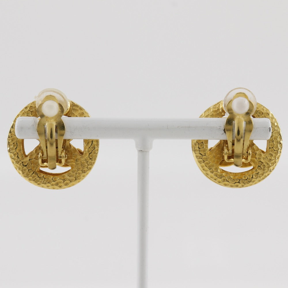 CHANEL Earring Plated Gold gold   COCO Mark Women