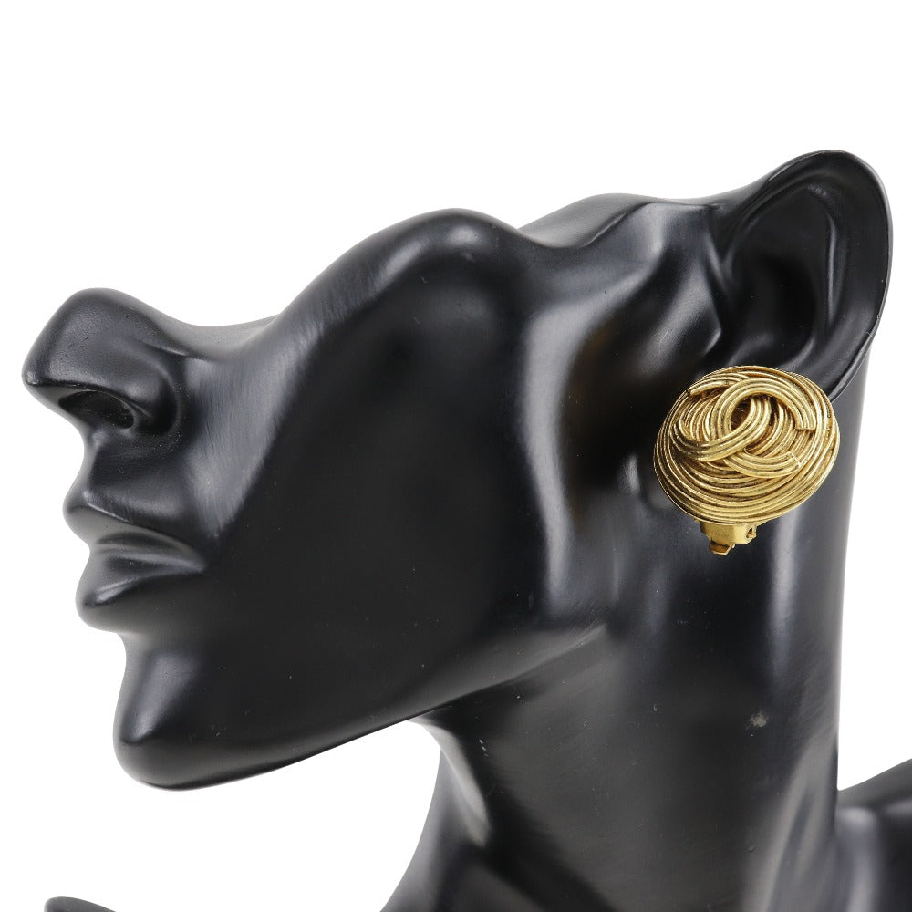 CHANEL Earring Plated Gold gold   COCO Mark Women