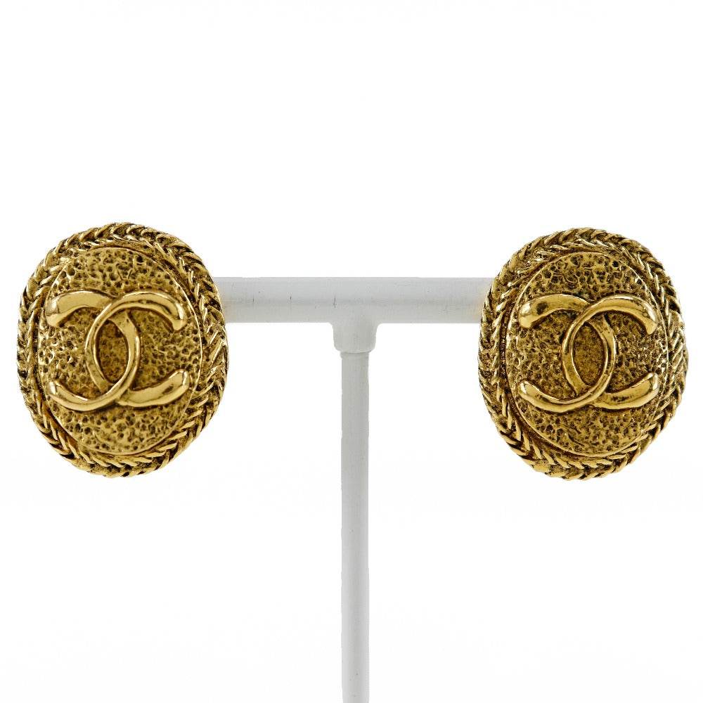 CHANEL Earring Plated Gold gold   COCO Mark Women