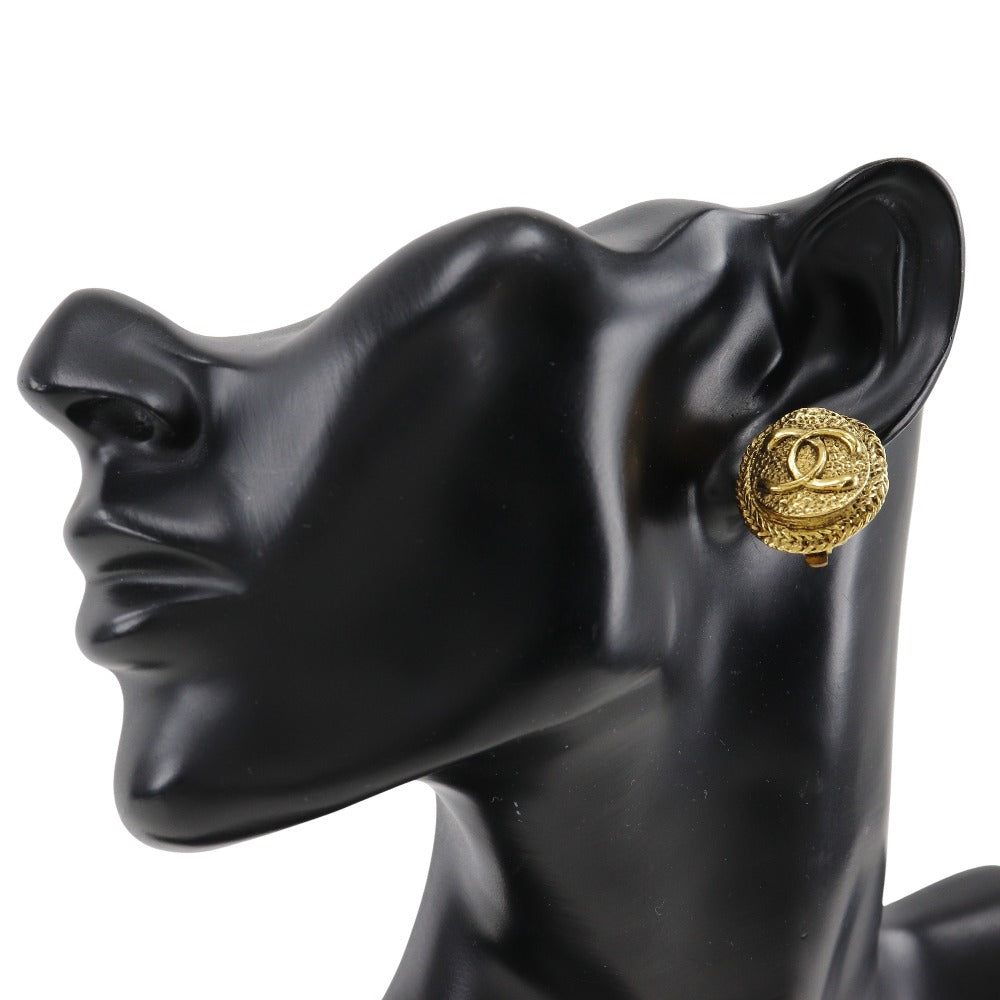 CHANEL Earring Plated Gold gold   COCO Mark Women