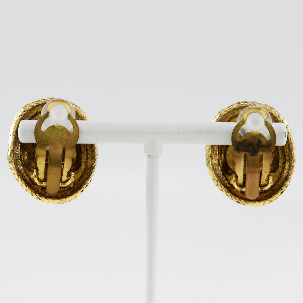 CHANEL Earring Plated Gold gold   COCO Mark Women