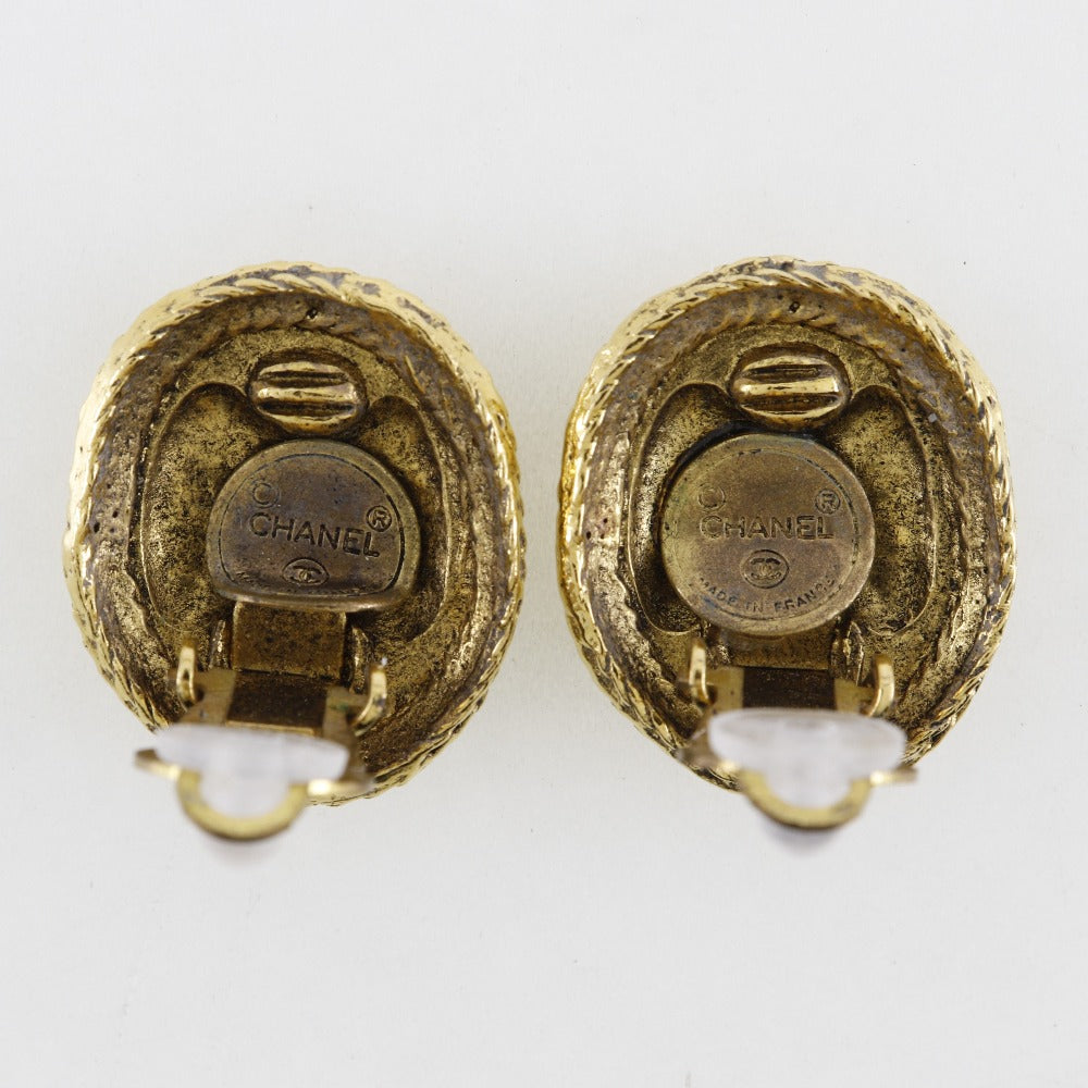 CHANEL Earring Plated Gold gold   COCO Mark Women