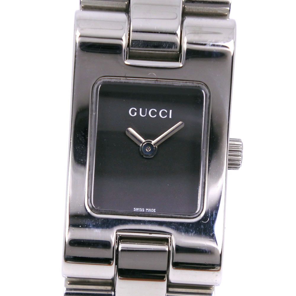 GUCCI Watches Quartz 2305L Stainless Steel Silver black dial Women