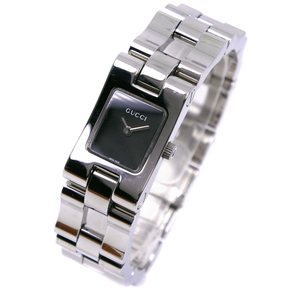 GUCCI Watches Quartz 2305L Stainless Steel Silver black dial Women