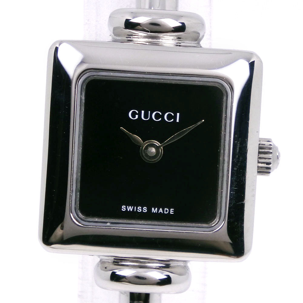 GUCCI Watches Quartz 1900L Stainless Steel Silver black dial Women
