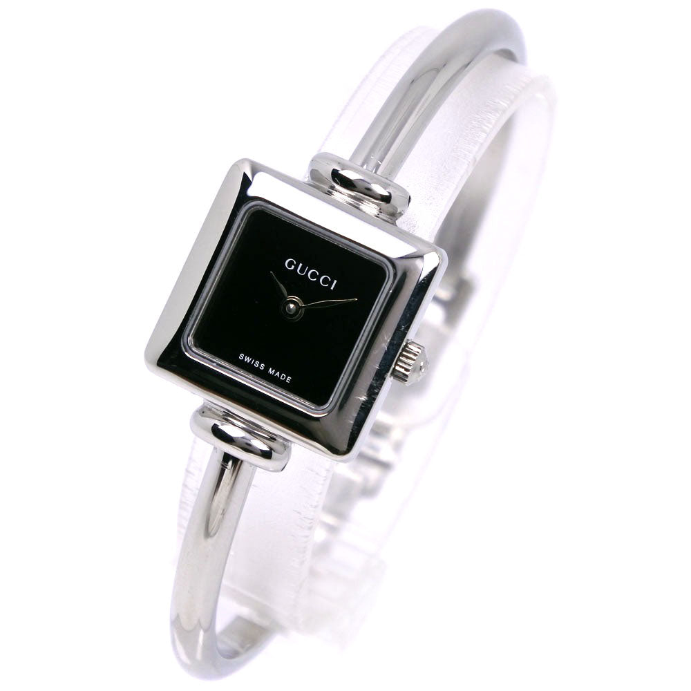 GUCCI Watches Quartz 1900L Stainless Steel Silver black dial Women