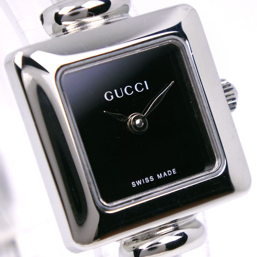 GUCCI Watches Quartz 1900L Stainless Steel Silver black dial Women