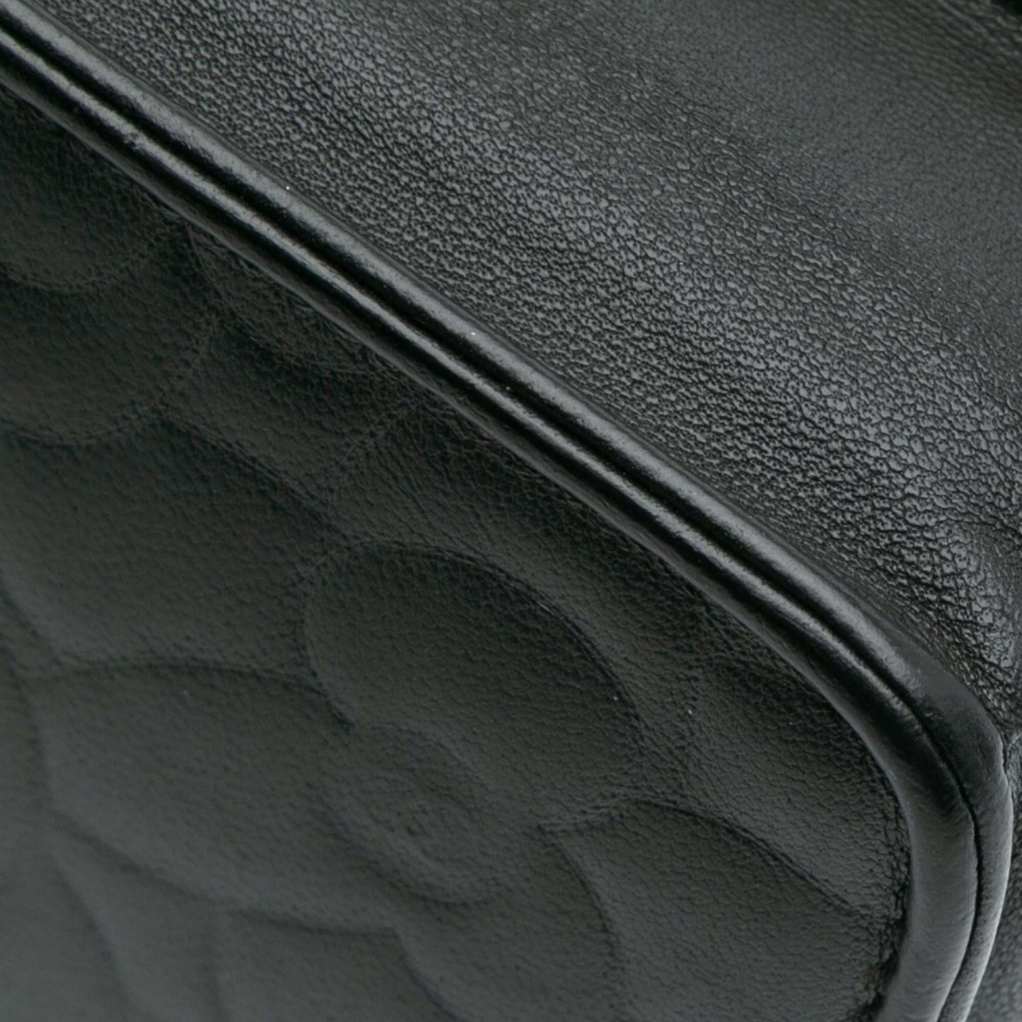 Black Chanel Camellia Embossed Lambskin Wallet On Chain Crossbody Bag