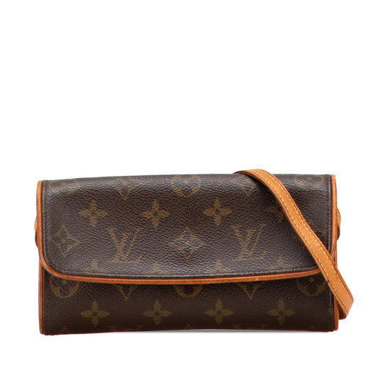 Brown Louis Vuitton Monogram Pochette Twin PM Crossbody Bag