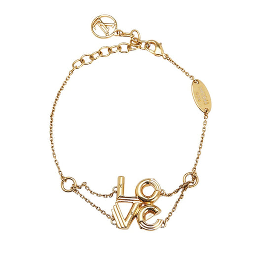 Gold Louis Vuitton Gold Plated Brass LV & Me Love Bracelet