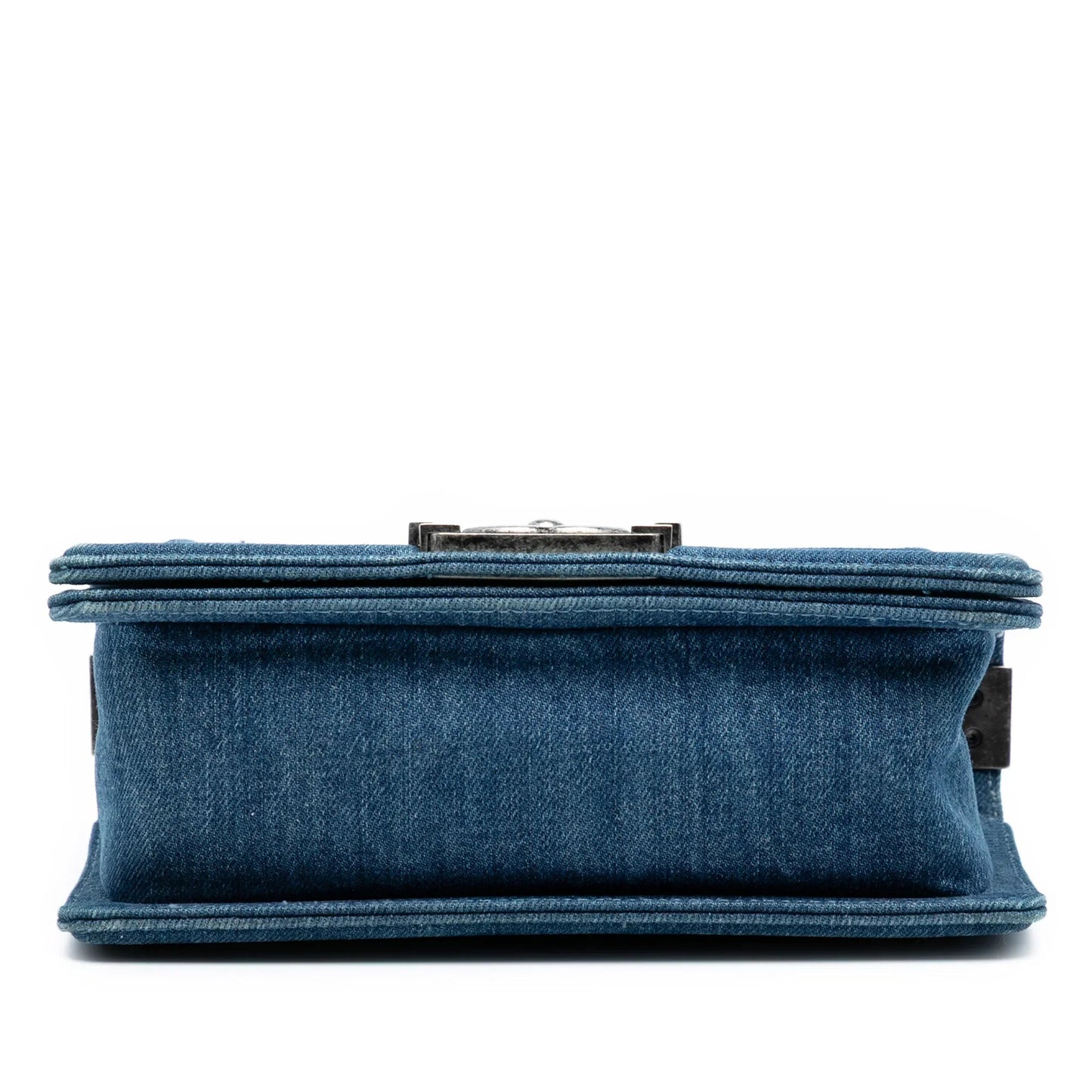 Blue Chanel Small Quilted Denim and Tweed Boy Flap Crossbody Bag