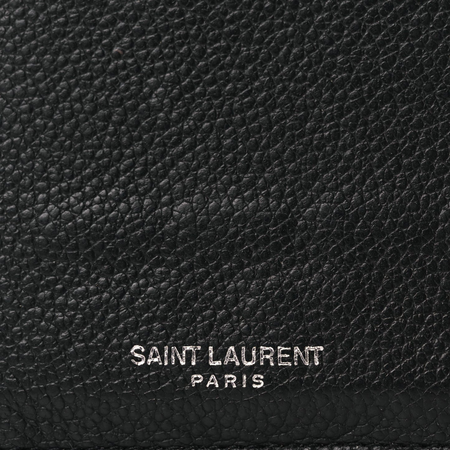 Saint Laurent Grained Calfskin 5 Fragments Zip Pouch Card Holder Black