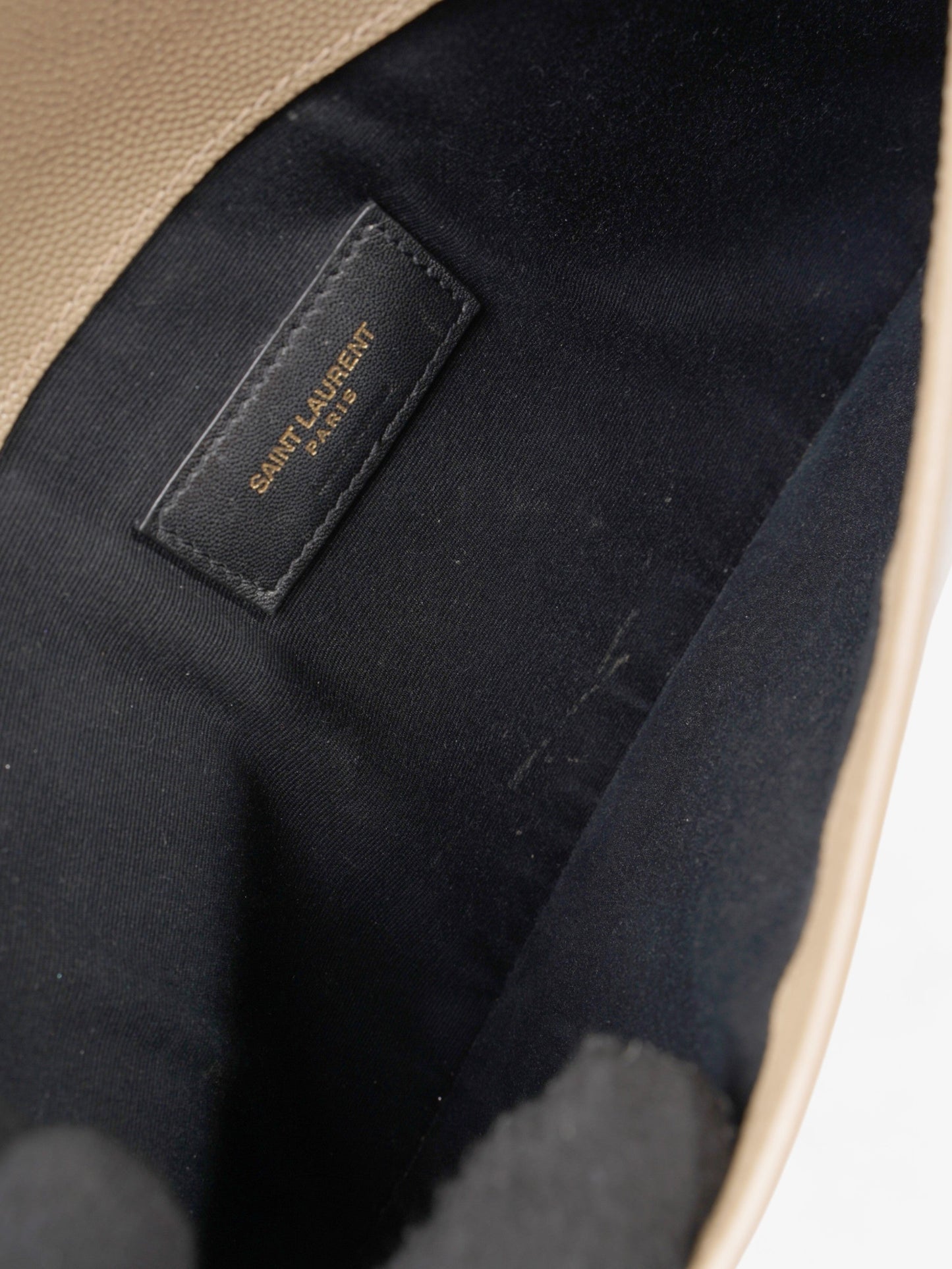 Saint Laurent Envelope Pouch Dark Latte Grained Leather Medium