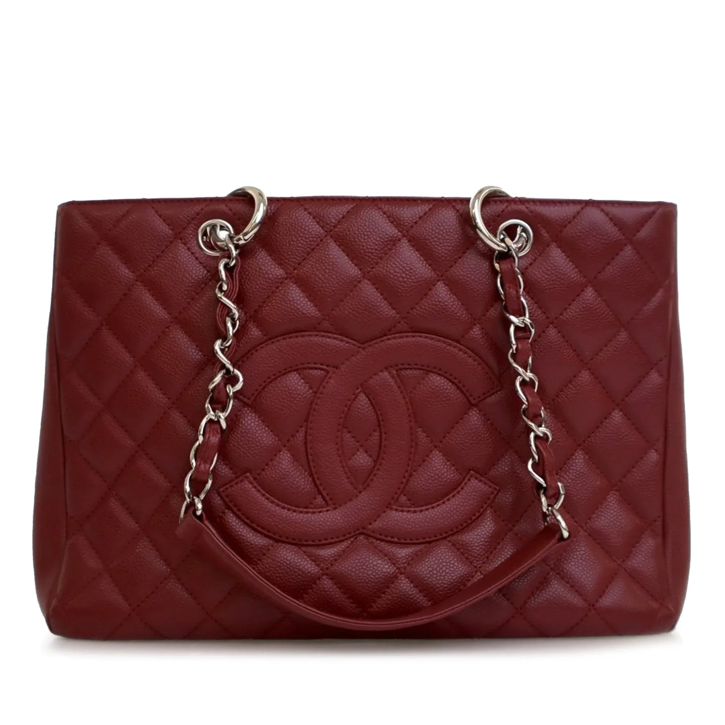 Red Chanel Caviar Grand Shopping Tote