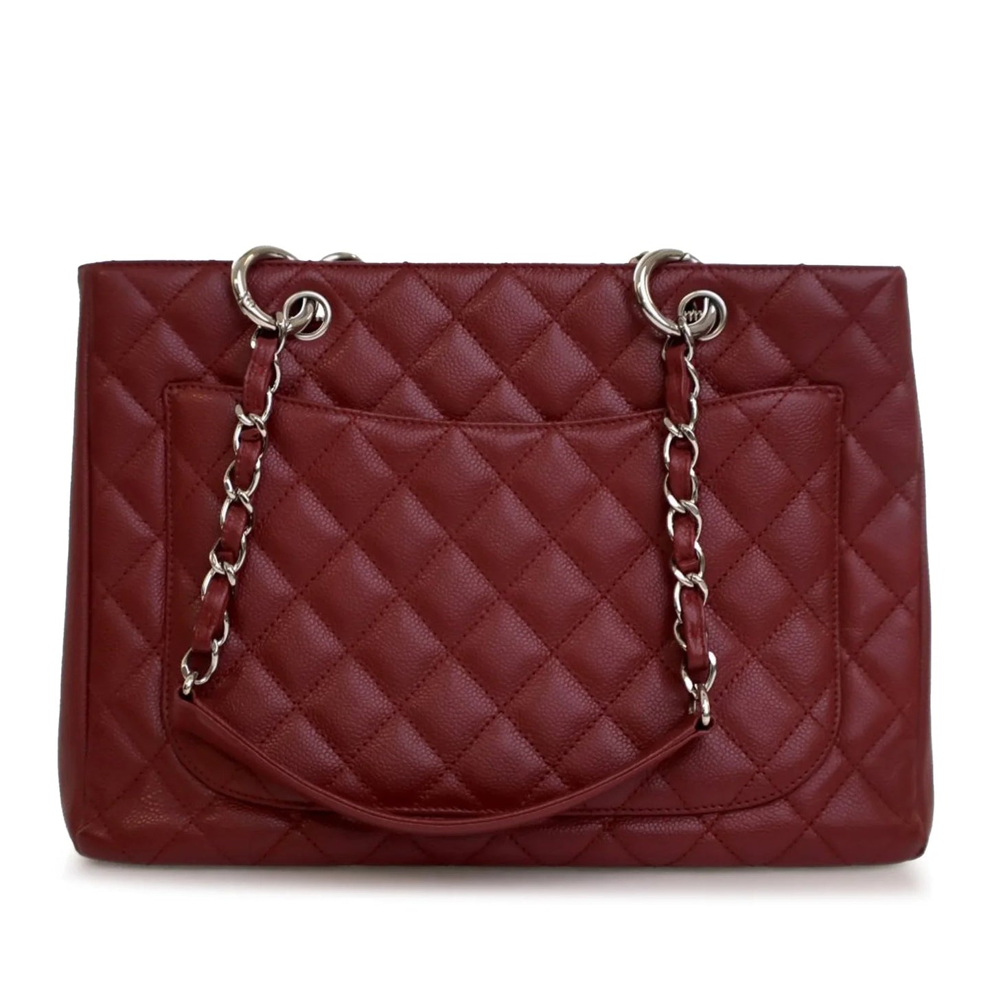 Red Chanel Caviar Grand Shopping Tote