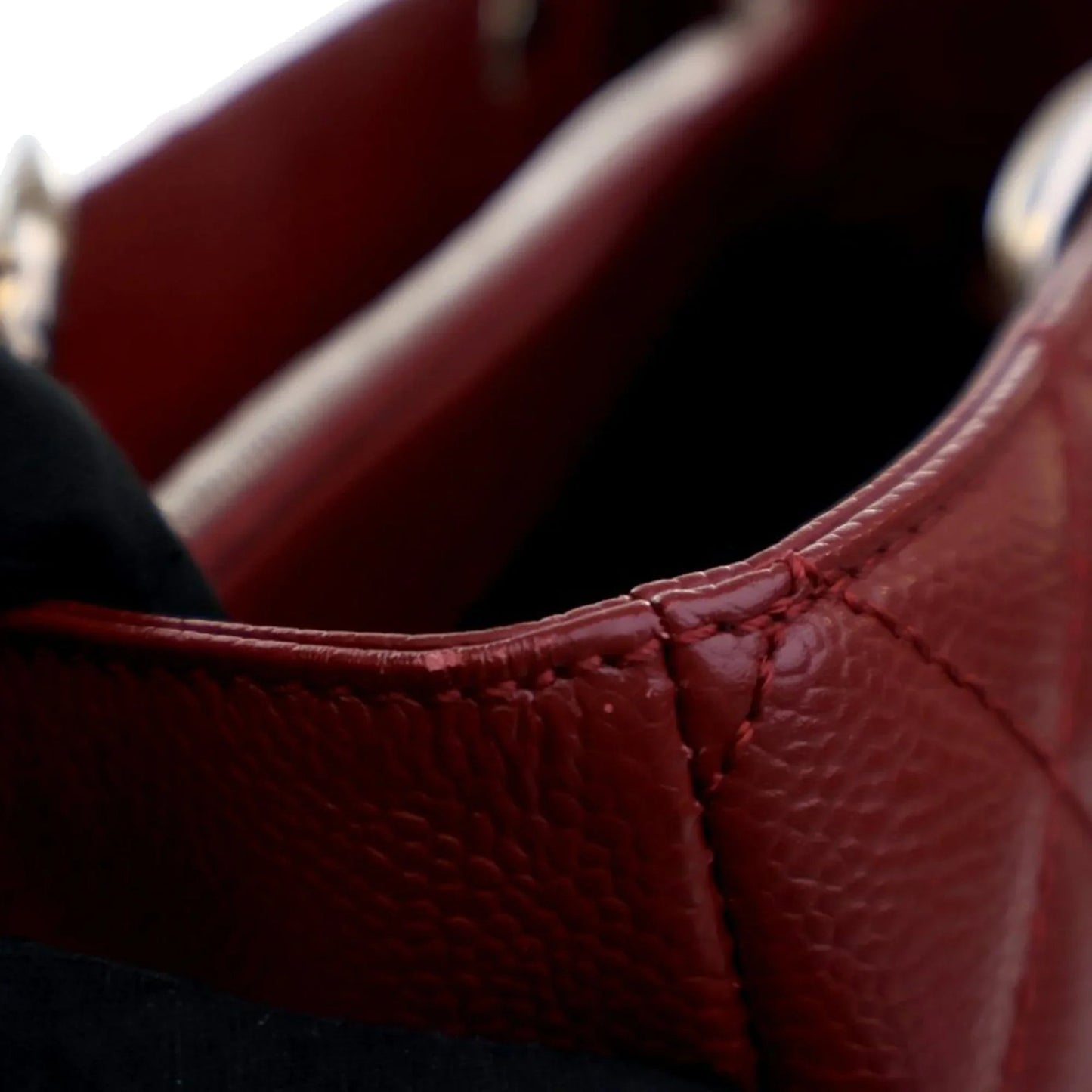 Red Chanel Caviar Grand Shopping Tote